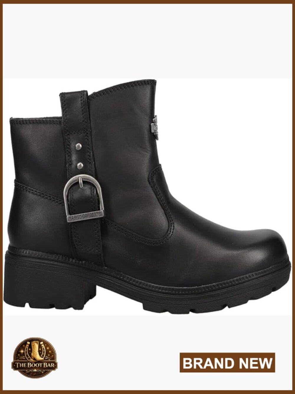 Women's Ankle Boots - Low Heel Casual Leather Motorcycle Zip Boots